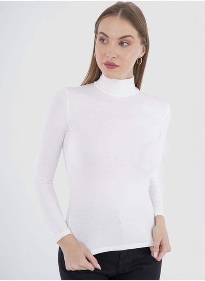 Carina - High Neck Long Sleeve Top - Image 1