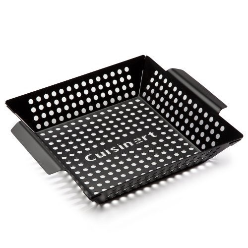 Cuisinart 11 x 11 NonStick Grill Wok Perforated BBQ Grill Basket for Grilling Veggies Meat StirFry Outdoor Grilling Basket for Charcoal and Gas Grills - Image 1