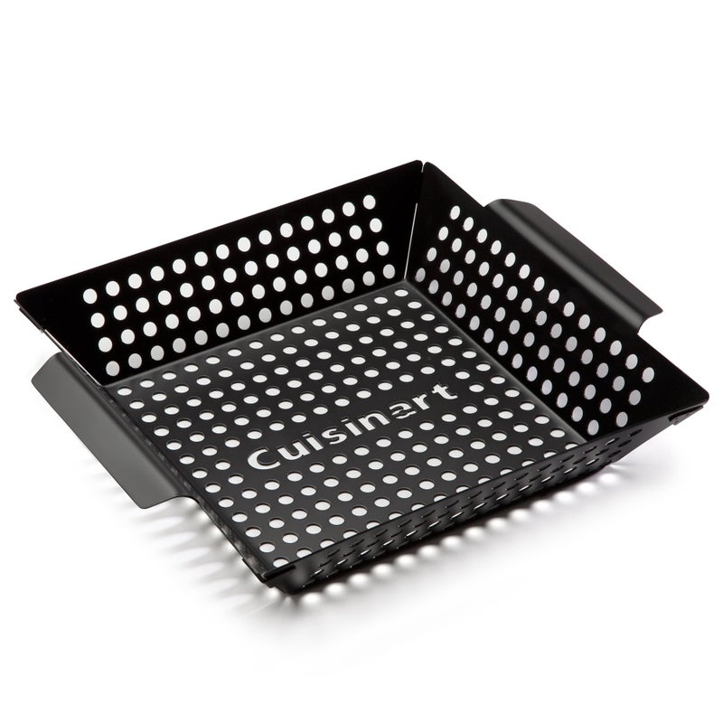 Cuisinart 11 x 11 NonStick Grill Wok Perforated BBQ Grill Basket for Grilling Veggies Meat StirFry Outdoor Grilling Basket for Charcoal and Gas Grills - Image 2