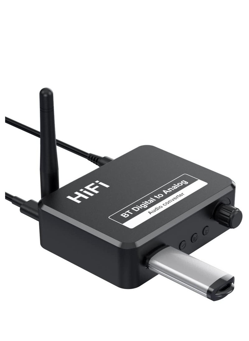 SYOSI - 192khz Digital to Analog Audio Converter, 5.2 Bluetooth Receiver Dac Wireless Audio Adapter with OpticalCoaxial to 3.5mm Audio Output for Ps3 Ps4 Dvd Apple Tv Home Cinema - Image 1