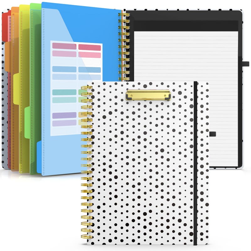 Sooez Clipboard with Refillable Notepad Clipboard Folder with 10 Storage Pockets for Letter Size Spiral Clipboard Notebook Cute Portfolio for School Office Nursing - Image 2