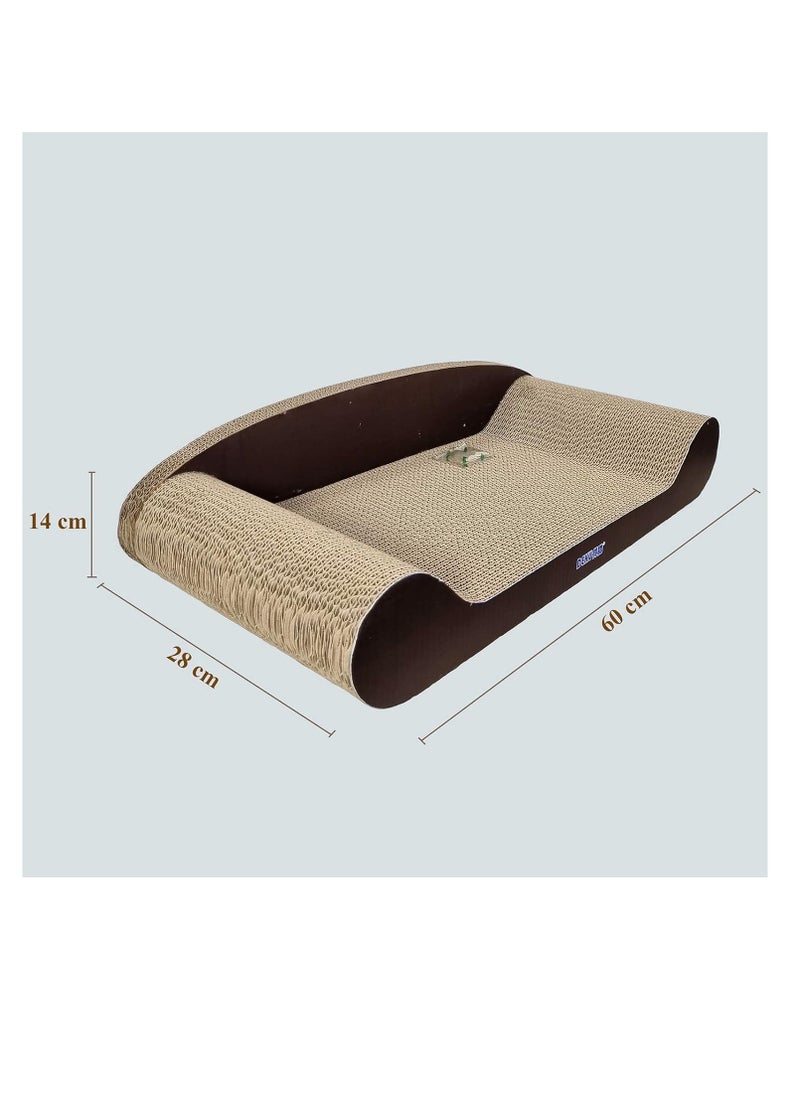 NNC PETS - Cat Scratching Board pad or card with Catnip, Cat toy, Simple, High Density, Beautiful Modern Design, Attractive Scratching, Rectangular Sloppy, Cozy Cat Scratching, Large 60 Cm Length - Image 1
