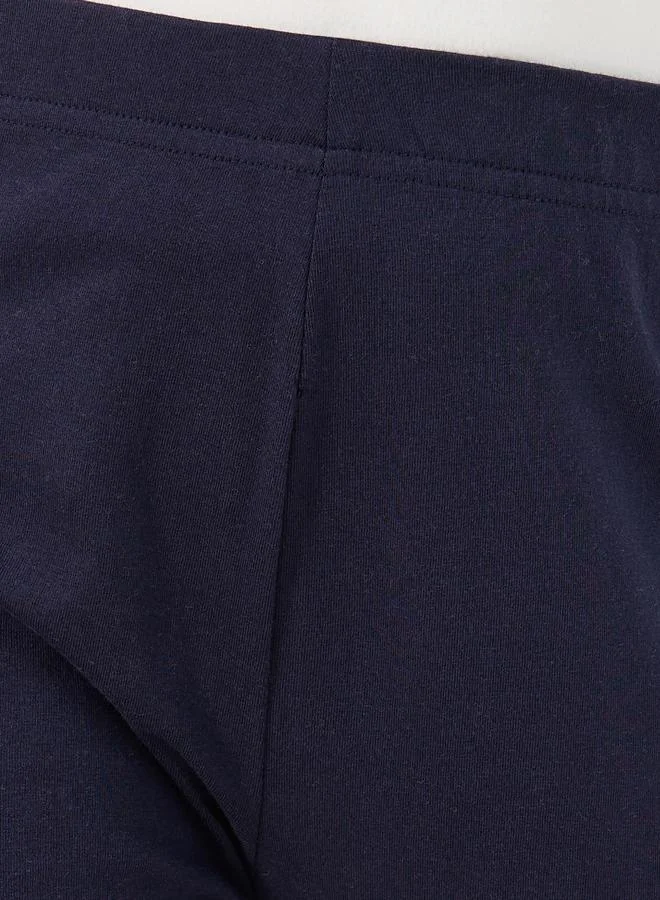 ستايلي Styli Solid Capri Leggings with Elastic Waistband