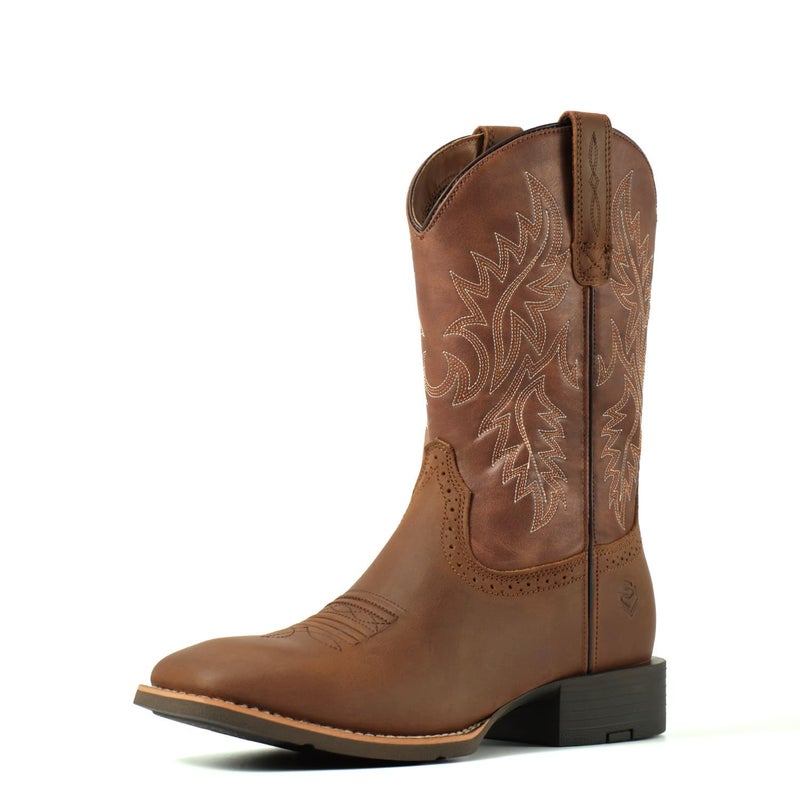 SUREWAY Cowboy Boots For Men - Mens Square Toe Western Boot,Oil/Slip Resistant,Durable Fashionable Classic Pull on 10 Inch Boots Mid Calf Wellington Boots - Image 1