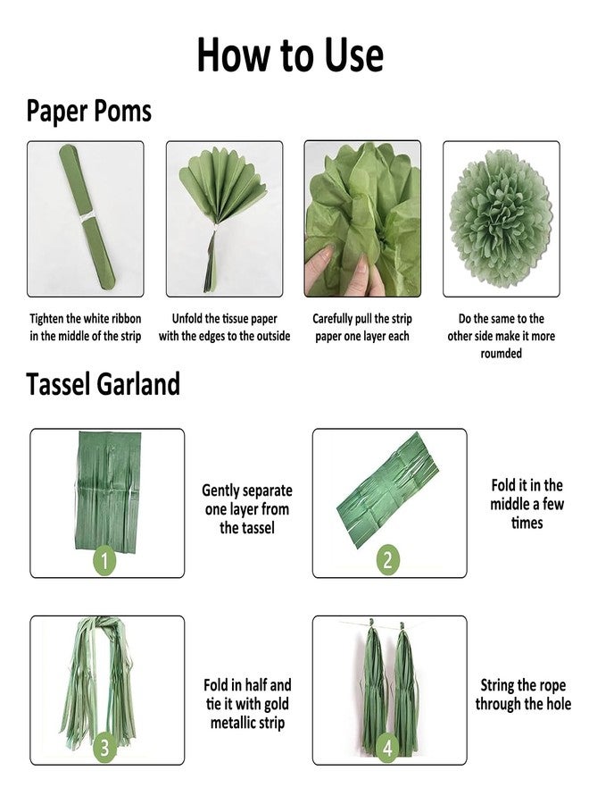 Rahase Sage Green and Gold Baptism Party Decorations - First Communion Decorations Boys Girls Christening Decor God Bless Banner Garland Tissue Paper Pom Poms and Balloons for Mi Bautizo Party Supplies - Image 3