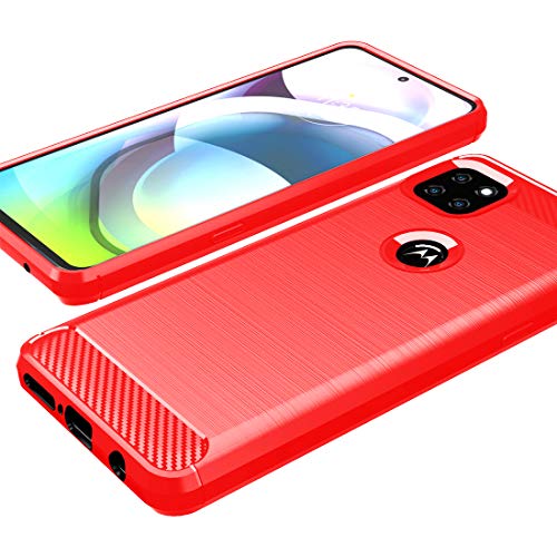 Osophter for Moto One 5G Ace Case Shock-Absorption Flexible TPU Rubber Protective Cell Phone Cover for Motorola Moto One 5G UW Ace(Red) - Image 4