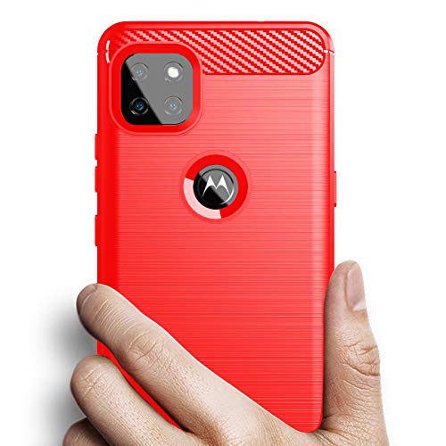 Osophter for Moto One 5G Ace Case Shock-Absorption Flexible TPU Rubber Protective Cell Phone Cover for Motorola Moto One 5G UW Ace(Red) - Image 3