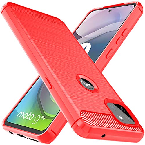 Osophter for Moto One 5G Ace Case Shock-Absorption Flexible TPU Rubber Protective Cell Phone Cover for Motorola Moto One 5G UW Ace(Red) - Image 1