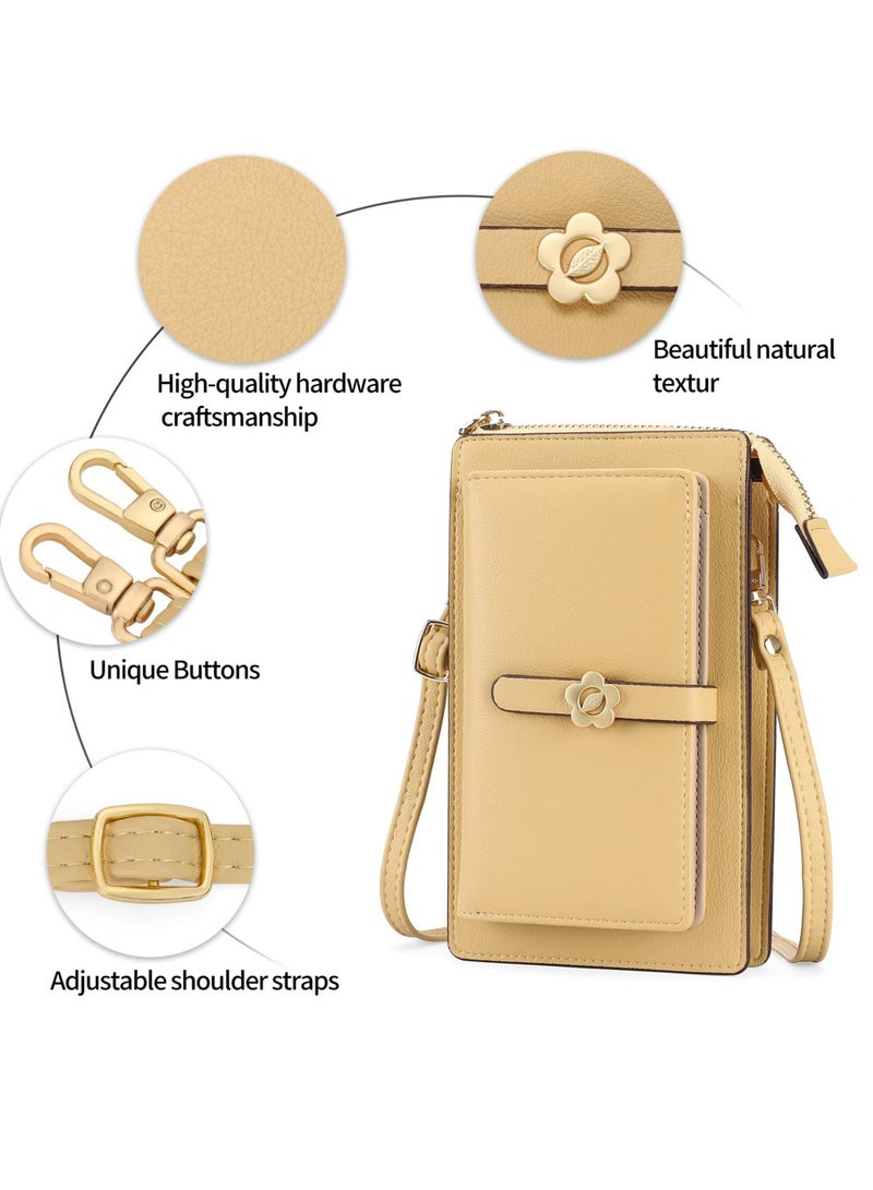 Excefore Large Touch Screen Crossbody Phone Bags for Women, Leather Cross Body Bag Mobile Phone Purse, Mini Shoulder Bags Ladies Handbags, with 8 Credit Card Slots  - Image 3