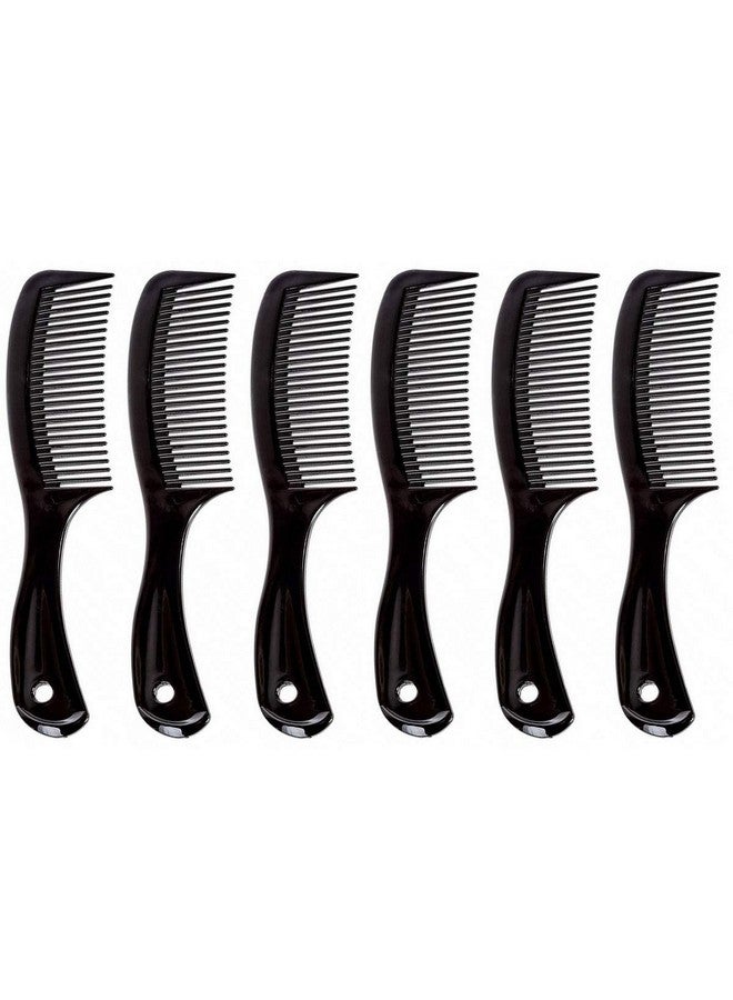كومفرت أكسيس مشط بمقبض ذو أسنان واسعة بحجم مناسب للسفر، 6 عبوات من 6 قطع باللون الأسود - Image 1
