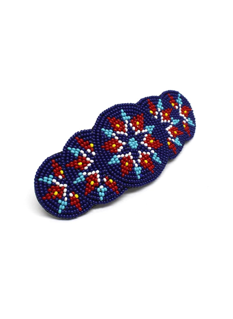 La vivia Handmade Beaded Hair BarretteNative American Style Seed Beaded Hair Band For WomenBeaded Hair BarretteSuitable For Different Occasions  GiftsPurple  Red Star 