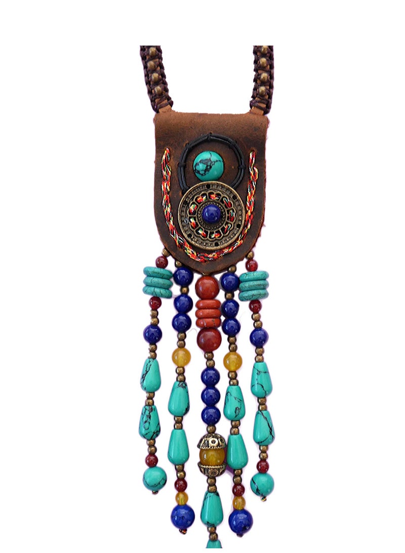 Zikra 4 قطع قلائد طويلة للنساء، قلادة خرز خشبي مجوهرات بوهيمية إكسسوار موضة سميك مجوهرات عرقية قلادة طويلة متعددة الطبقات قلادة طويلة عصرية للنساء والفتيات في عالم المجوهرات - Image 5