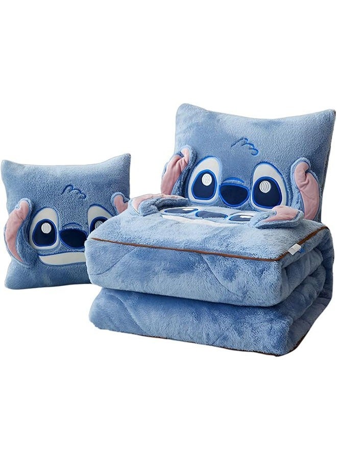 عام بطانيات الأطفال والوسائد 2 في 1 بطانيات السفر الطائرة المفروشات المدمجة بطانيات الفانيلا مريحة للاستخدام المنزلي الأرائك سرير الأرائك - Image 1