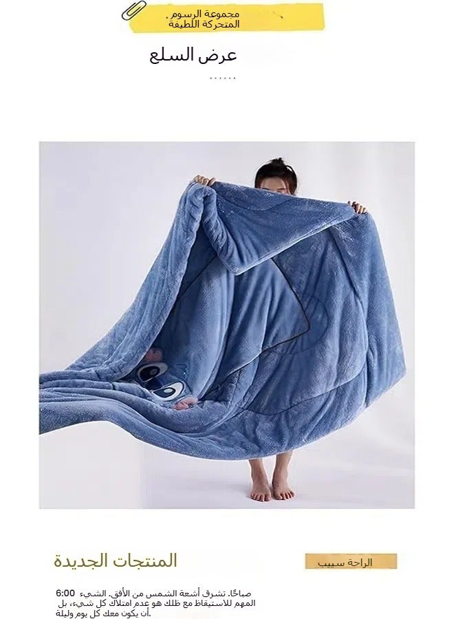 عام بطانيات الأطفال والوسائد 2 في 1 بطانيات السفر الطائرة المفروشات المدمجة بطانيات الفانيلا مريحة للاستخدام المنزلي الأرائك سرير الأرائك - Image 4