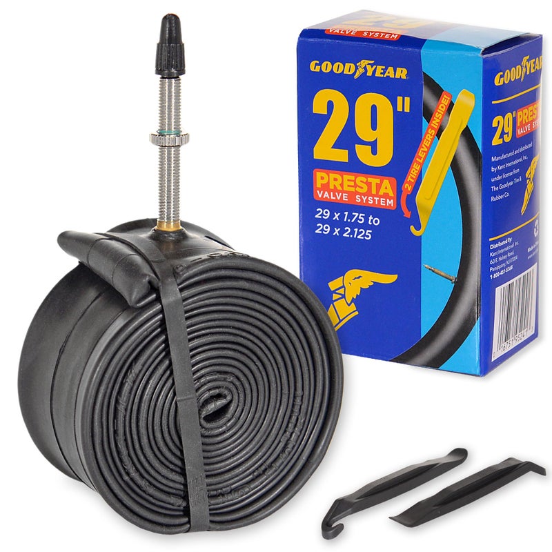 Goodyear 48mm Presta Valve Tube - 29 Inch Butyl Rubber - Durable Mountain Bicycle Tire Tube for Cycling - 29 x 2.1/2.4 - Image 1