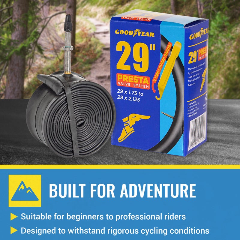Goodyear 48mm Presta Valve Tube - 29 Inch Butyl Rubber - Durable Mountain Bicycle Tire Tube for Cycling - 29 x 2.1/2.4 - Image 5