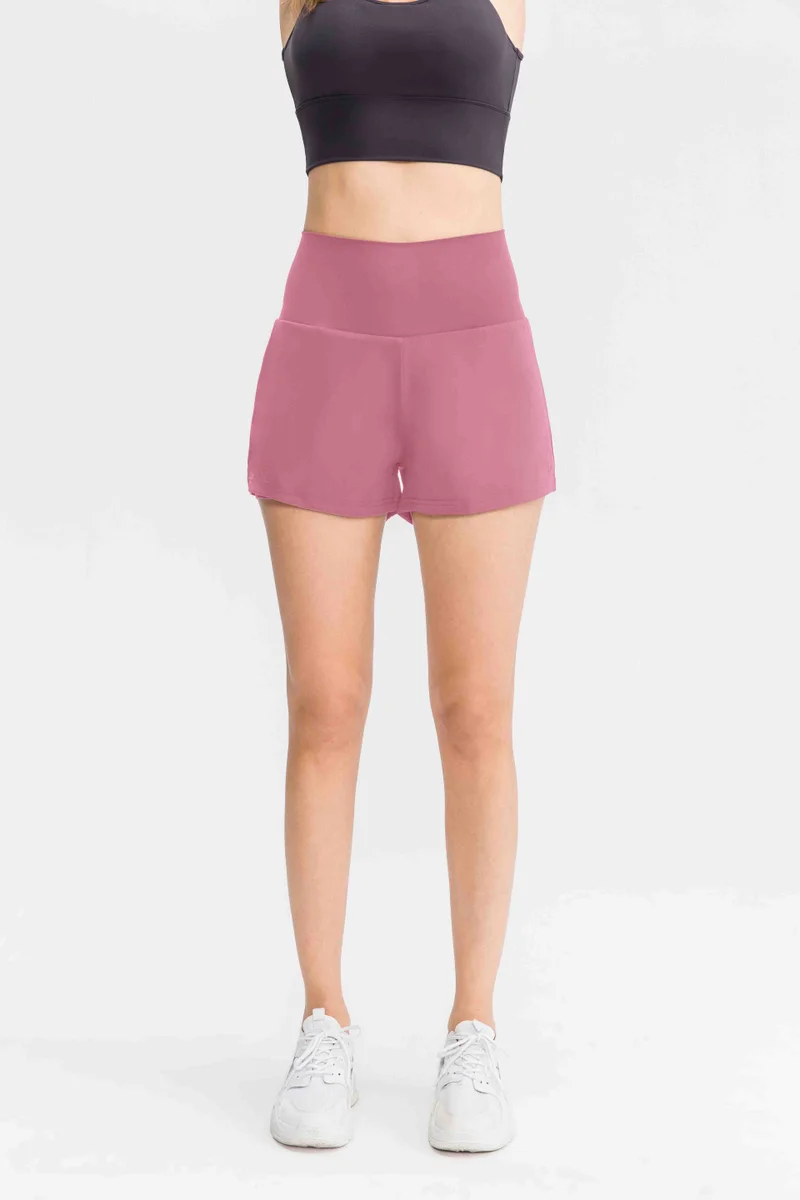 SVL Women's Sport Shorts with Inner Shorts and Pocket - Pink - SVL