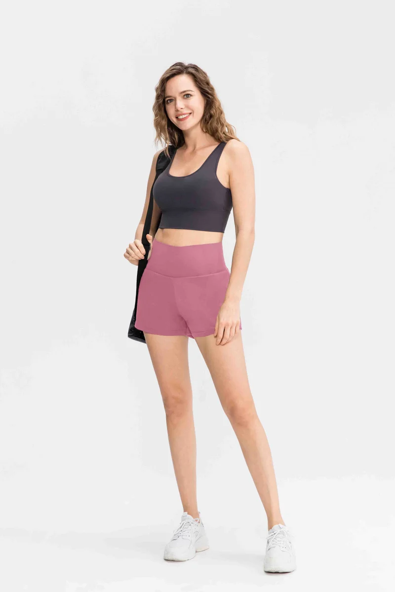 SVL Peach Pink Women's Shorts with Built-in Shorts and Pocket - Pink - SVL for Women | Best Price UAE