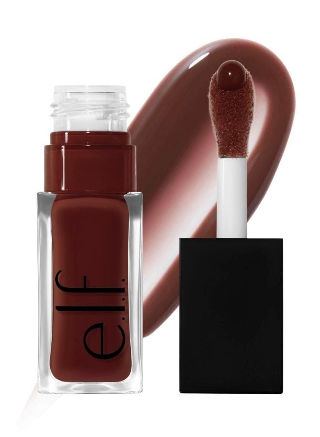 elf e.l.f. Glow Reviver Lip Oil – Hot As Fudge (Rich Chocolate Brown Shade) Hydrating High-Shine Nourishing Lip Oil with Squalane & Fruit Oils – 7.6 ml - Image 1