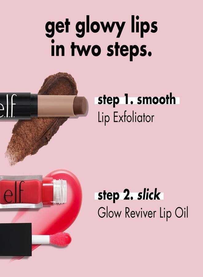 elf e.l.f. Glow Reviver Lip Oil – Hot As Fudge (Rich Chocolate Brown Shade) Hydrating High-Shine Nourishing Lip Oil with Squalane & Fruit Oils – 7.6 ml - Image 4