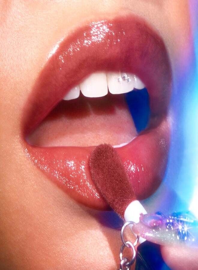 elf e.l.f. Glow Reviver Lip Oil – Hot As Fudge (Rich Chocolate Brown Shade) Hydrating High-Shine Nourishing Lip Oil with Squalane & Fruit Oils – 7.6 ml - Image 3