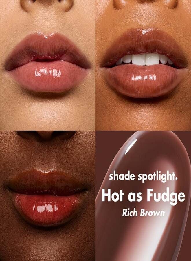 elf e.l.f. Glow Reviver Lip Oil – Hot As Fudge (Rich Chocolate Brown Shade) Hydrating High-Shine Nourishing Lip Oil with Squalane & Fruit Oils – 7.6 ml - Image 2