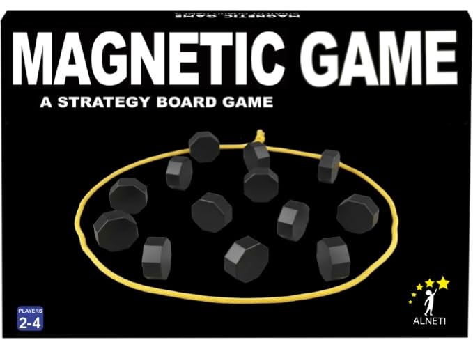 ALNETI Magnet Game with String for Family Game Night Travel Camping Magnetic Chess Games with FullSize Stones Fun Portable Two Player Strategy for Adults Teens and Kids - Image 1