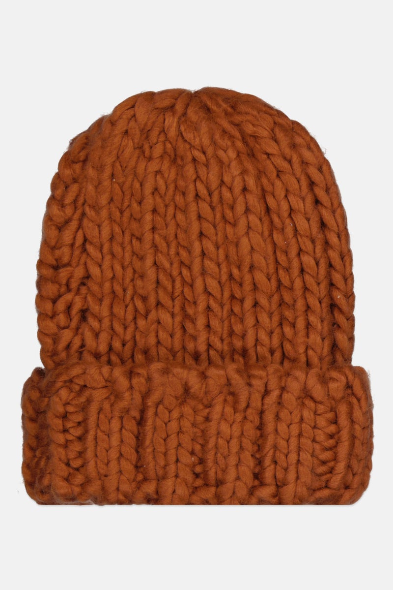 Reserved Kids Girl Crochet Beanie, Brown - Image 2