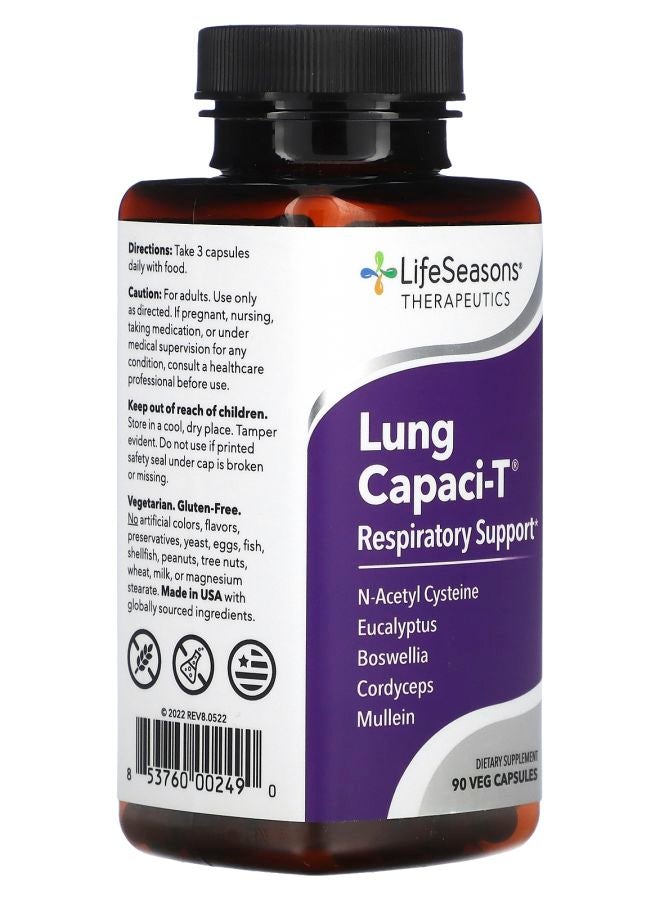 LifeSeasons Lung Capaci-T Respiratory Support 90 Veg Capsules - Image 2