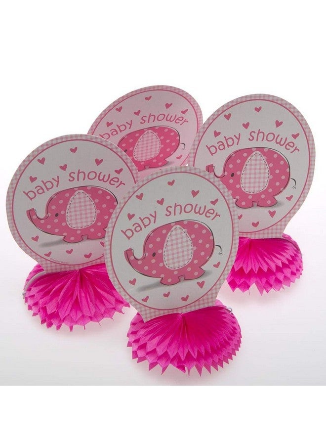 Unique Baby Shower Elephant Honeycomb Decorations 6" Pink - Image 5