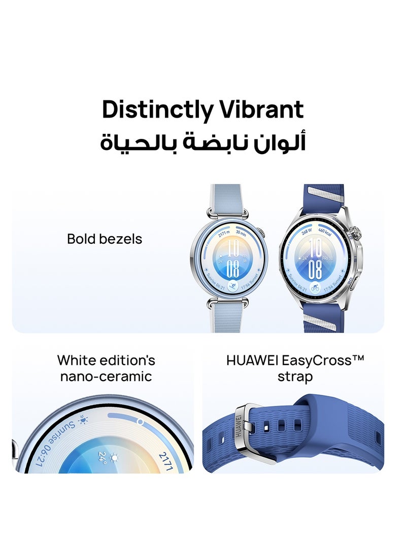 هواوي HUAWEI WATCH GT7 41mm Smart Watch, Upto 14 Days of Battery Life, Compatible with iOS & Android, ECG, Heart Rate Monitoring, 100+ Sports Modes, Physical Readiness Score, EasyCross Strap, Grey + FOC - Image 2