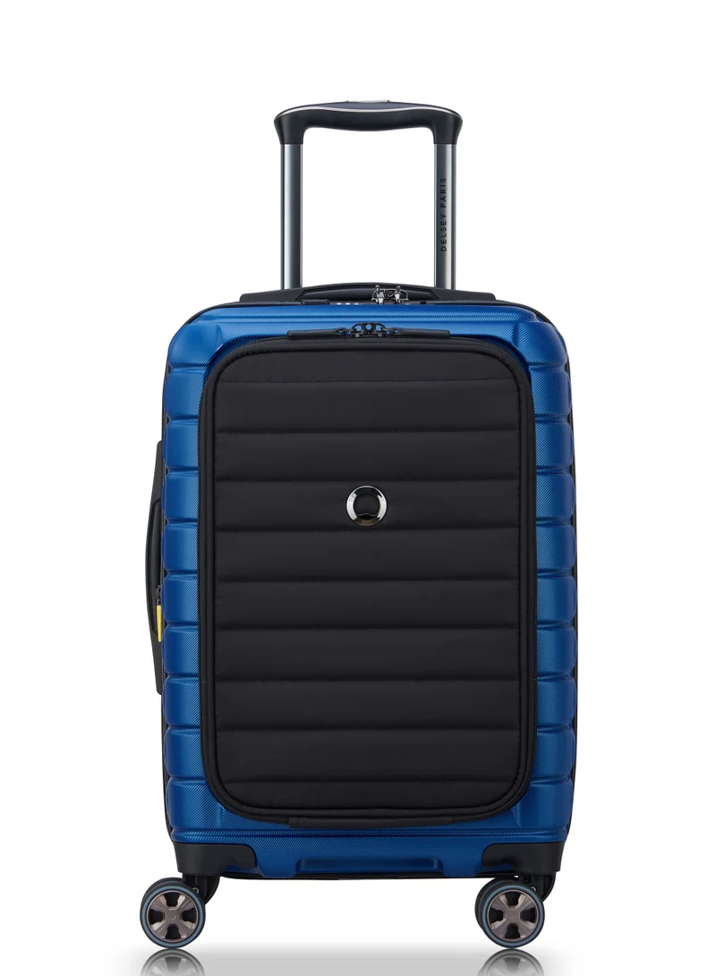 ديلسي _باريس Shadow 5.0 55cm Hardcase Expandable  4 Double Wheel  Bus Soft Cabin Luggage Trolley Case Blue - 287880202