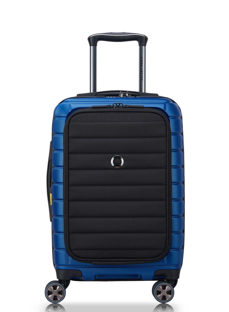 DELSEY Paris Shadow 5.0 55cm Hardcase Expandable  4 Double Wheel  Bus Soft Cabin Luggage Trolley Case Blue - 287880202 - Image 1