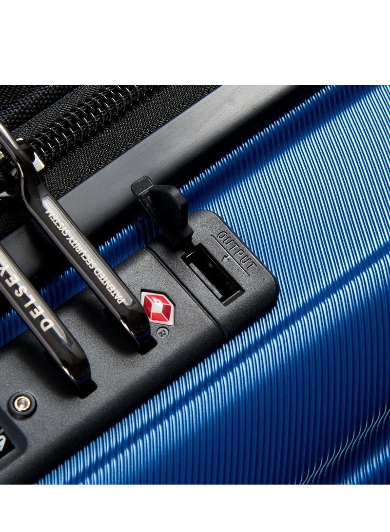 DELSEY Paris Shadow 5.0 55cm Hardcase Expandable 4 Double Wheel Bus Soft Cabin Luggage Trolley Case - Blue