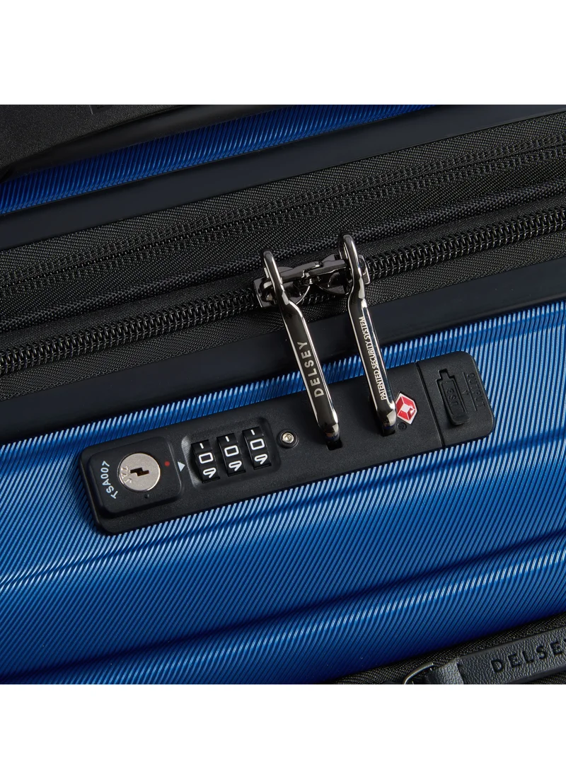 DELSEY Paris Shadow 5.0 55cm Hardcase Expandable 4 Double Wheel Bus Soft Cabin Luggage Trolley Case - Blue