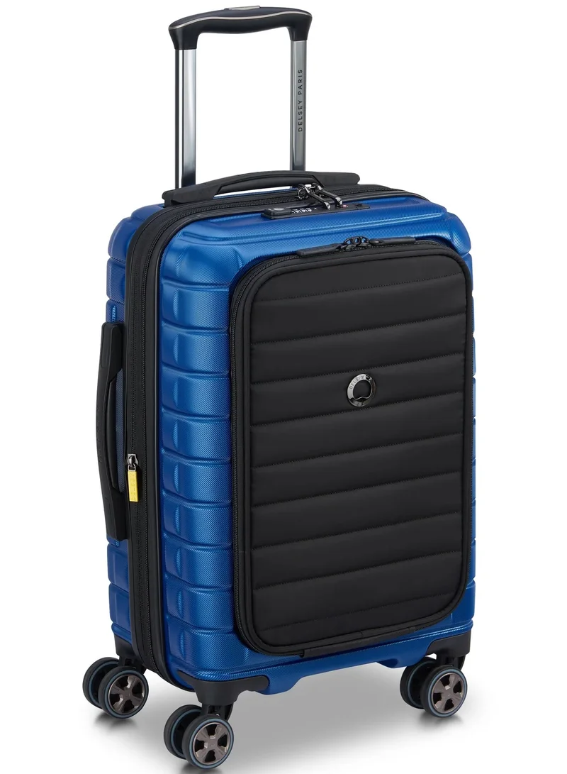 ديلسي _باريس حقيبة ترولي بعجلات مزدوجة قابلة للتوسيع  سم من شادو . - أزرق