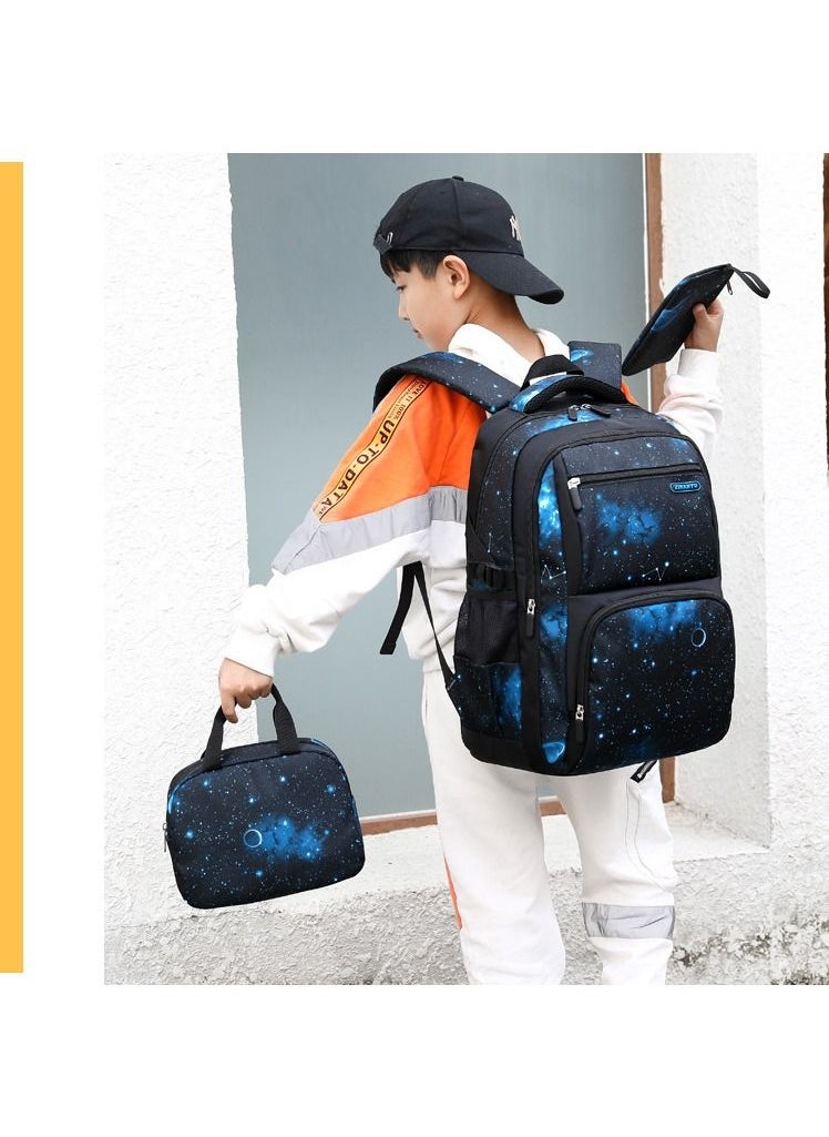 Generic - 3pcs Fashion starry sky schoolbag for boys book bag for 7-15years old kids - Image 1