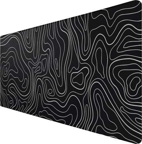 ANTERK Large Mouse Pad, Waterproof Gaming Mousepad with Non-Slip Rubber Base, Stitched Edges, XXL Computer Long Keyboard Mouse Mat for Gamer, Office & Home, 31.5" x 15.7", Black White Lines - Image 1