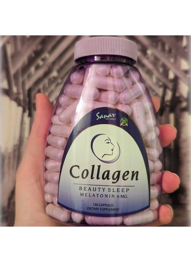 Sanar Naturals - Sanar Naturals Collagen Pills Beauty Sleep with Melatonin 6 mg - Boost Hair Skin Nails Joints - Hydrolyzed Collagen for Women and Men, Collagen Peptides Supplement, 150 Capsules - Image 1