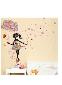 Cool Baby COOLBABY Lovely Flower Girl With Umbrella Removable Vinyl Diy Wall Art Mural Sticker Decal Decor  - Image 2