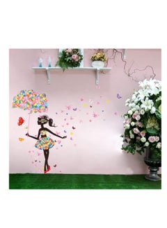 Cool Baby COOLBABY Lovely Flower Girl With Umbrella Removable Vinyl Diy Wall Art Mural Sticker Decal Decor  - Image 3