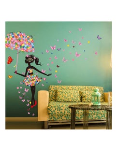 Cool Baby COOLBABY Lovely Flower Girl With Umbrella Removable Vinyl Diy Wall Art Mural Sticker Decal Decor  - Image 4