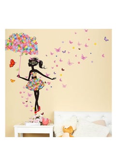 Cool Baby COOLBABY Lovely Flower Girl With Umbrella Removable Vinyl Diy Wall Art Mural Sticker Decal Decor  - Image 5