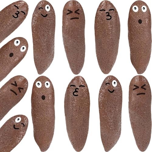 Jishi Poop Slingshot 12pcs Fake Poop Toys for Kids Stocking Stuffers Funny Gag Gifts Bulk Party Favors Game Prizes Sticky Poo Emotion Fidget Toys for Kids Age 357 4812 Year Old Boys Girls Teens Adults - Image 1