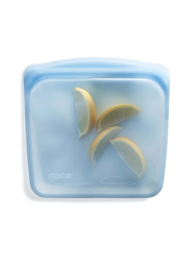 Stasher Platinum Silicone Food Grade Reusable Storage Bag, Blue (Sandwich) | Reduce Single-Use Plastic | Cook, Store, Sous Vide, or Freeze | Leakproof, Dishwasher-Safe, Eco-friendly | 28 Oz - Image 1