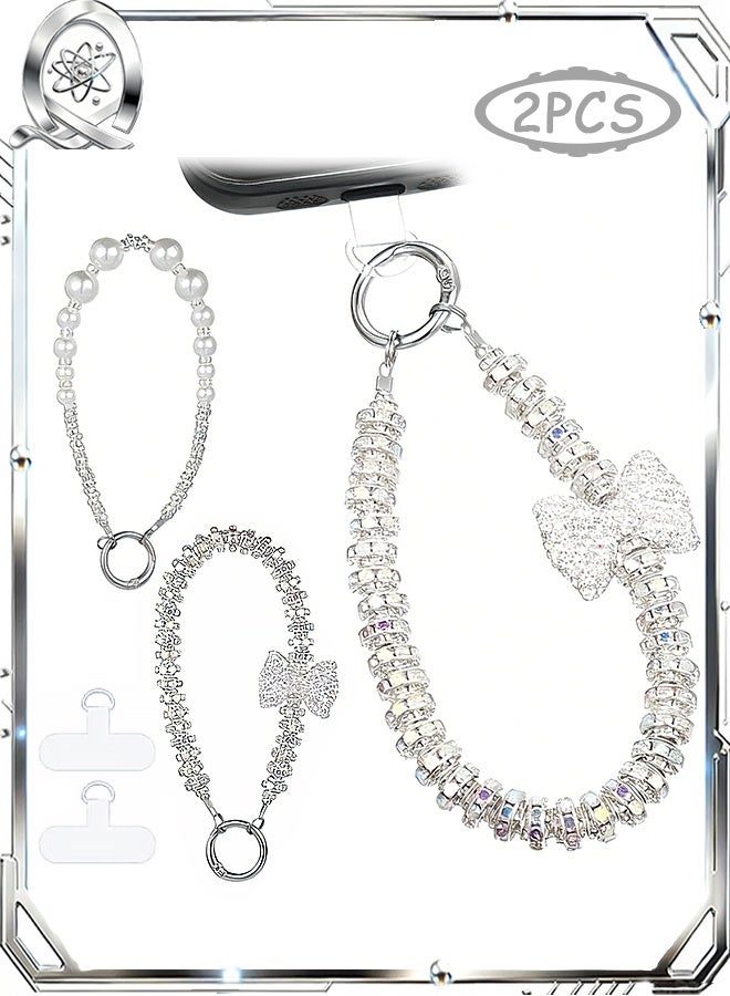 Quantum 2 PCS Bowknot Phone Chain, Cellphone Chain Lanyard, for Keys Bow keychain Wristlet Cell Phone Lanyards - Image 1