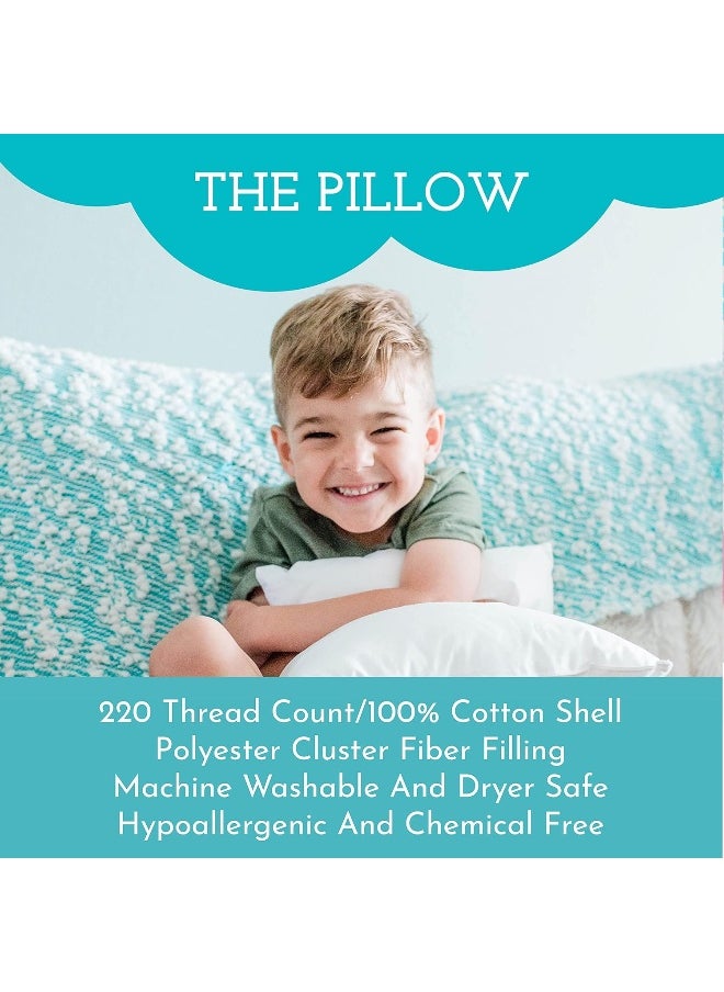 Little Sleepy Head Toddler Pillow with Toddler Pillowcase - Soft Hypoallergenic - Best Pillow for Kids! Better Neck Support and Sleeping! Better Naps in Bed, a Crib, or at School! Makes Travel Comfier! (Dinosaurs White)  - Image 5