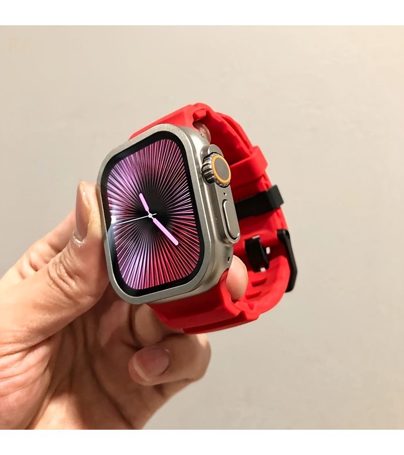 Outdoor Sports Strap For Apple Watch 10 9 8 7 6 5 4 3 2 1 SE Ultra Series 42mm 44mm 45mm 49mm 46mm Green Soft Comfortable Wristband Men Fashionable Replacement Accessory - Image 4
