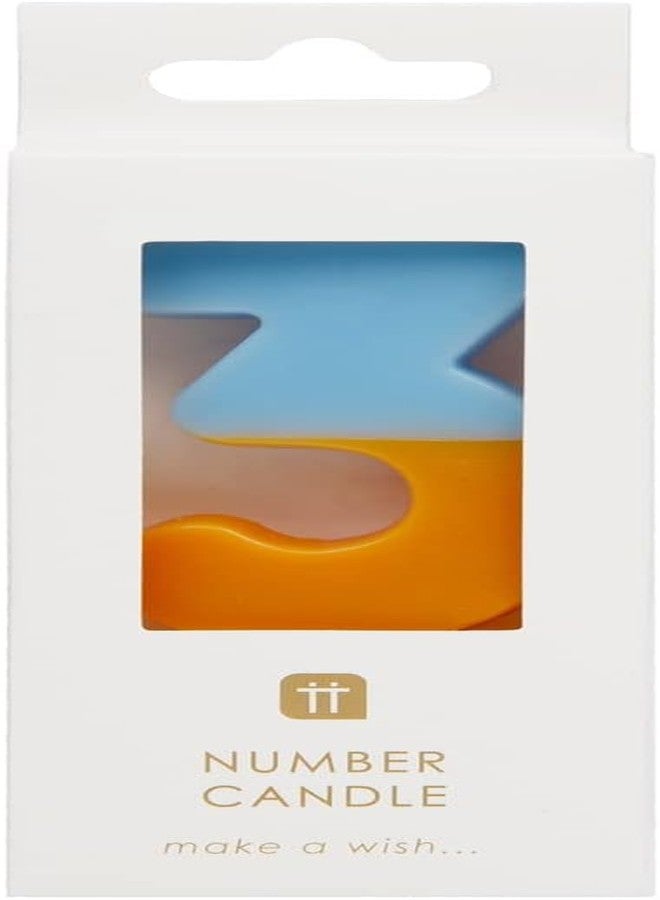 توكينج تيبلز شمعة رقم 3 برتقالية وزرقاء من Talking Tables لتزيين الكيك | زينة ملونة لتزيين كيك عيد الميلاد للأطفال، عيد ميلاد الأولاد الثالث عشر، عيد ميلاد البنات، ذكرى الزواج، المناسبات الخاصة - Image 2