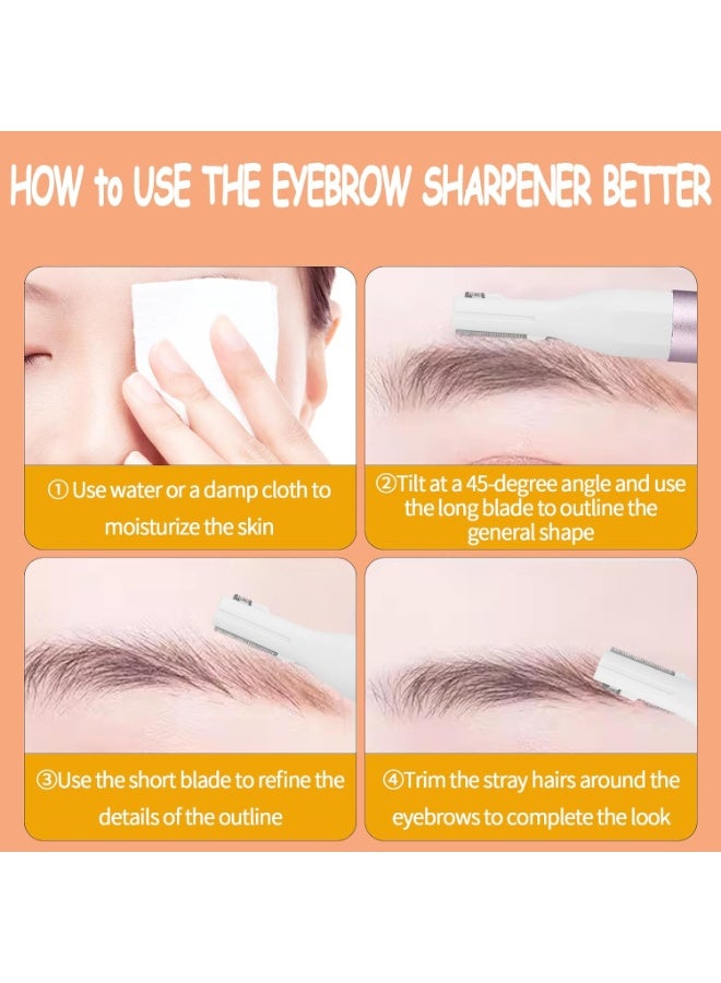 Nose & Ear Trimmer for Women and Men,2025 Rechargeable Eyebrow Razor & Face Shaver,Lady's Painless Portable Facial Hair Removal with Comb, Dermaplane Tool for face,Lips,Body,Leg (Purple) - Image 4